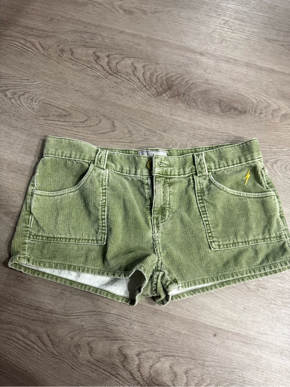 Vintage Y2K low rise green corduroy shorts